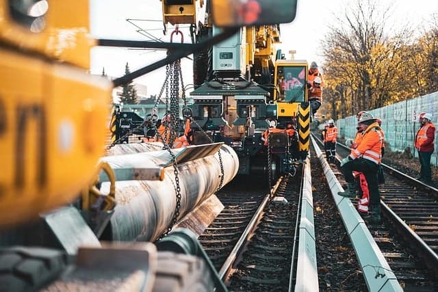 Crane in Working on Infrastructure
